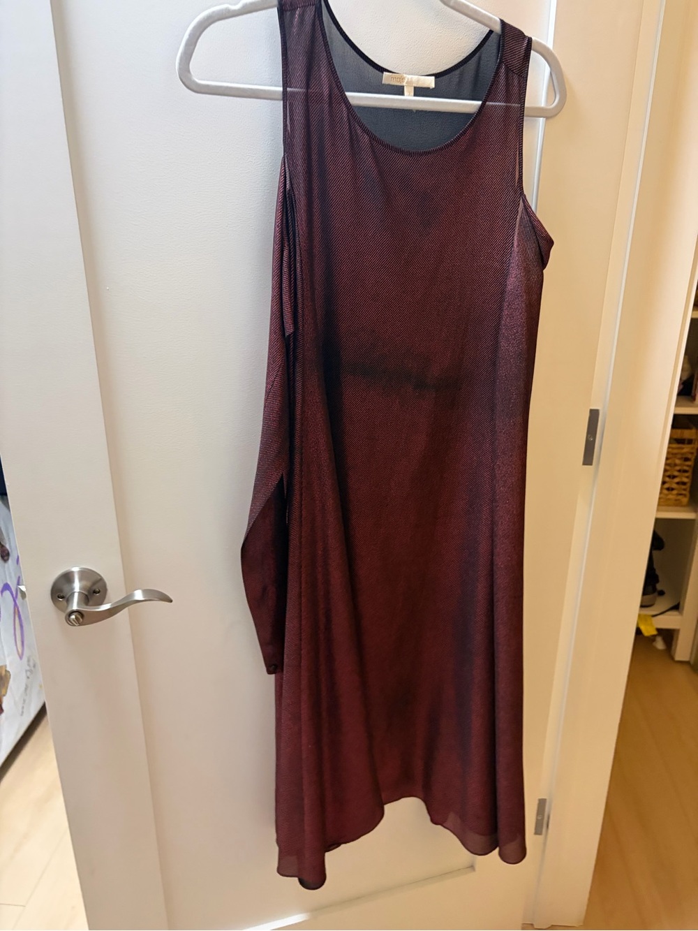 A.L.C. Metallic Wine Asymmetrical Tank Dress